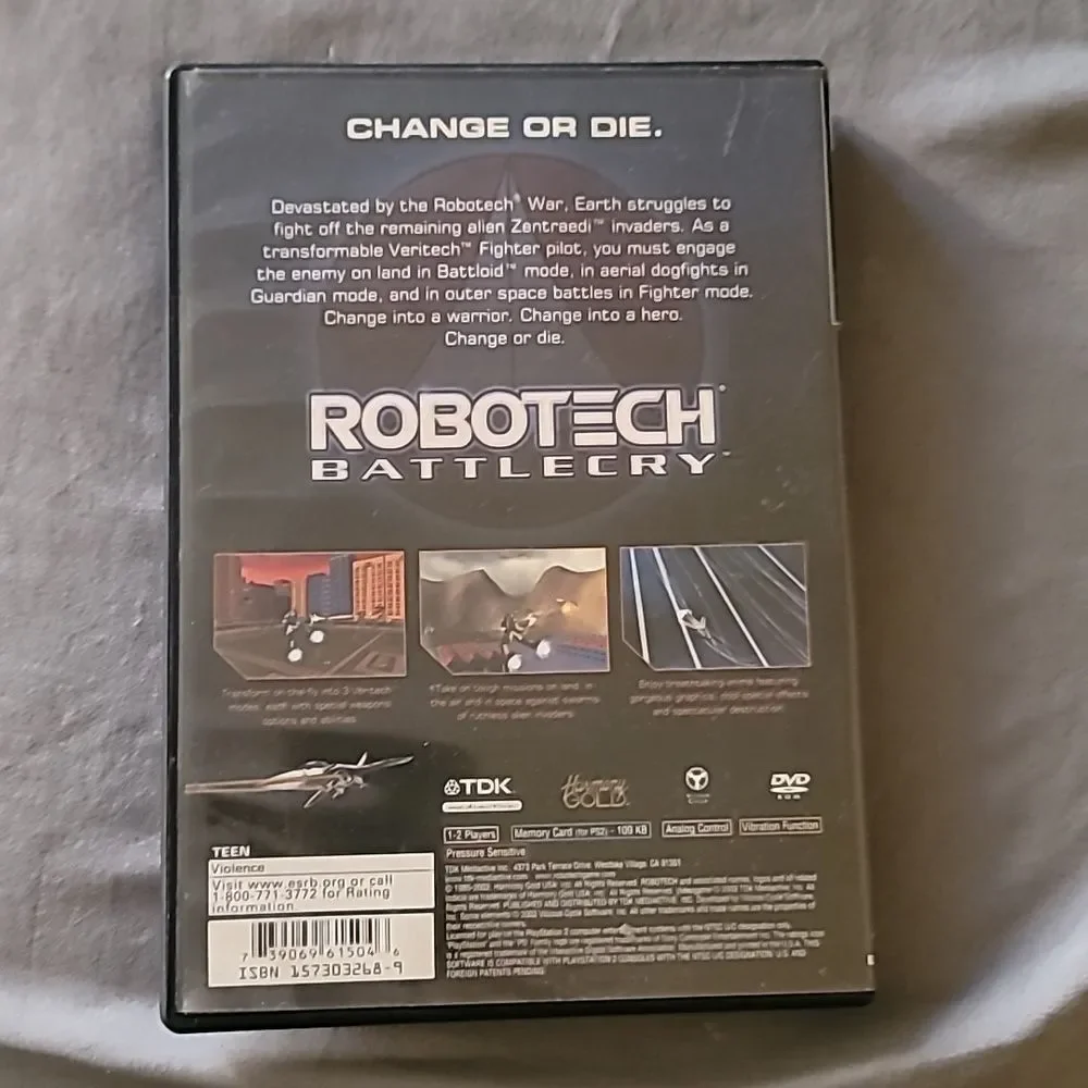 PS2 video game.  ROBOTECH